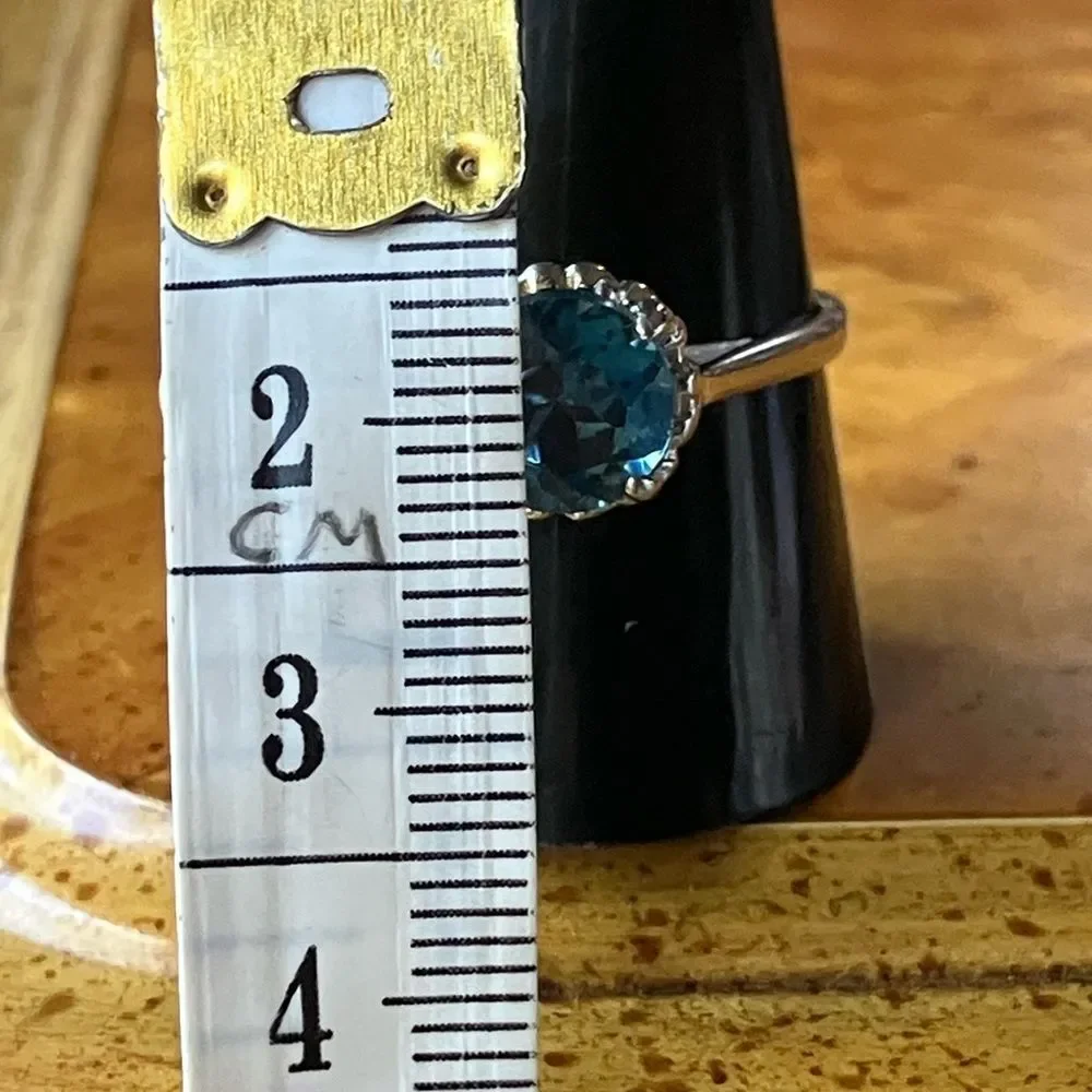 London Blue Topaz Sterling Silver Ring Size 9.75